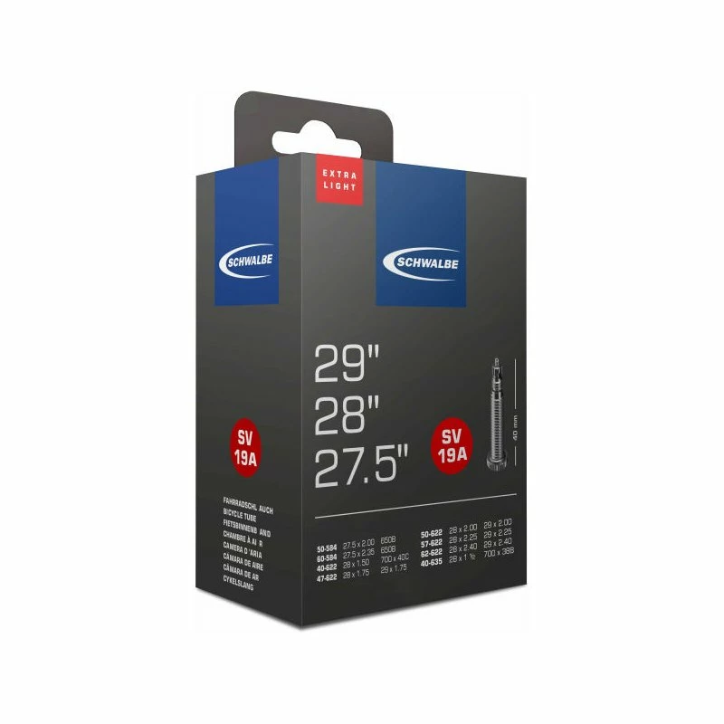 Schwalbe Schlauch Nr. 19A (SV 40mm) - MTB - Extra Light - 29" + 650B 1 Schwalbe Schlauch Nr. 19A (SV 40mm) - MTB - Extra Light - 29" + 650B