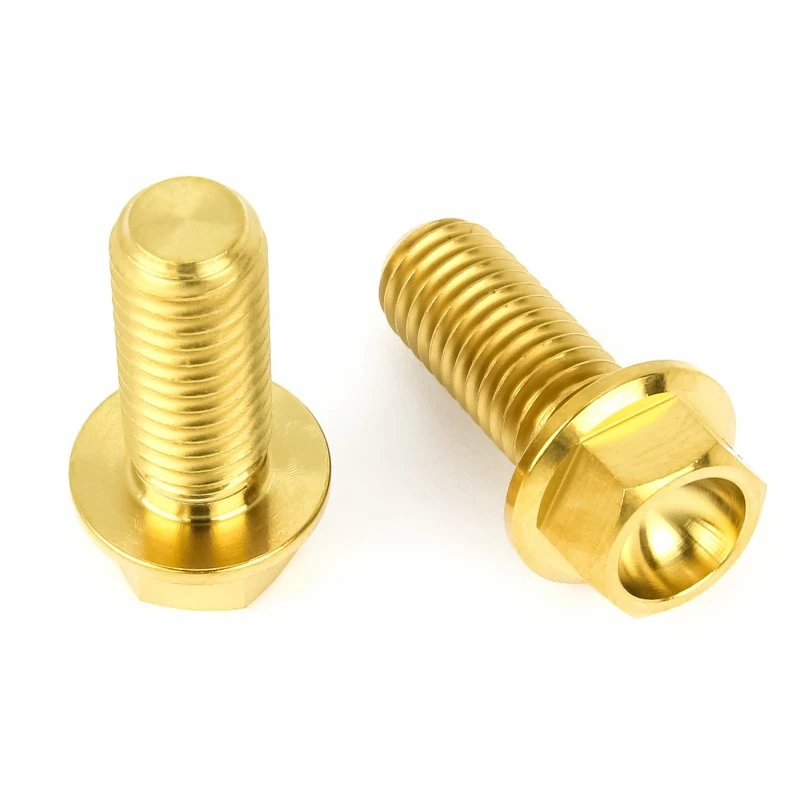 Tuning Bikes Titan Schrauben - Flacher Sechskant Mit Bund - Gold Nitriert 1 Tuning Bikes Titan Schrauben - Flacher Sechskant Mit Bund - Gold Nitriert