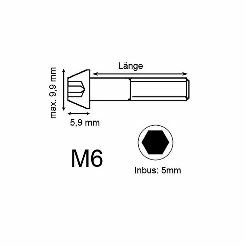 Tuning Bikes Titan Schrauben - Innensechskant Konischer Kopf - Schwarz 2 Tuning Bikes Titan Schrauben - Innensechskant Konischer Kopf - Schwarz – Bild 2
